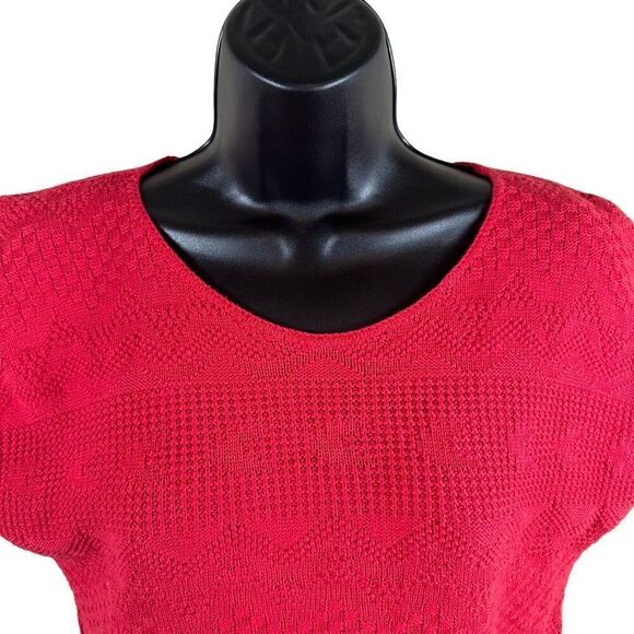 Vintage Village Green 100% cotton Red Knit Sweater Vest Size M - Picture 4 of 9